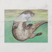 Otter Painting van de afspeelrivier Briefkaart (Voorkant)