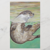 Otter Painting van de afspeelrivier Briefpapier (Voorkant)
