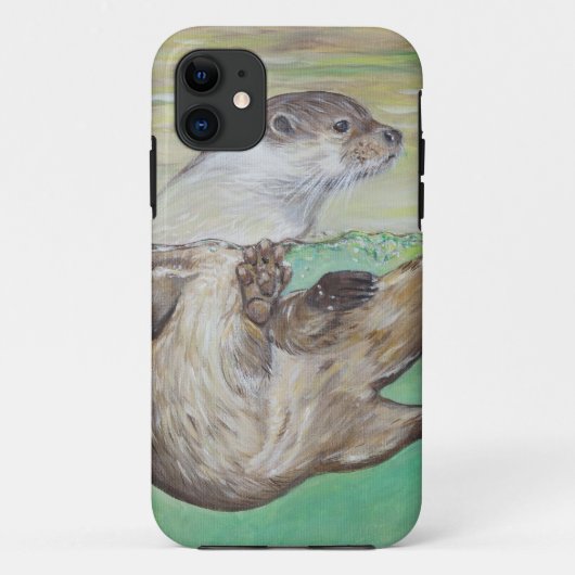 Otter Painting van de afspeelrivier Case-Mate iPhone Case (Achterkant)