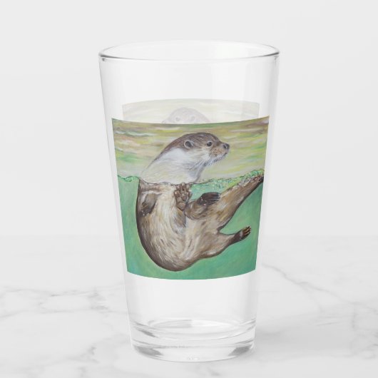 Otter Painting van de afspeelrivier Glas (Achterkant)