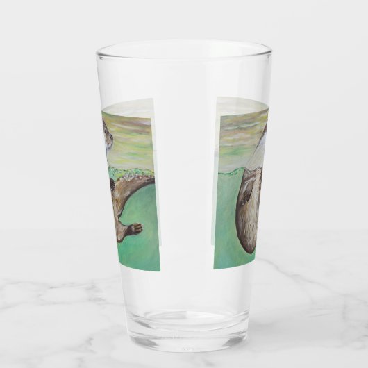 Otter Painting van de afspeelrivier Glas (Links)