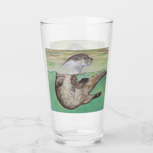 Otter Painting van de afspeelrivier Glas (Voorkant)