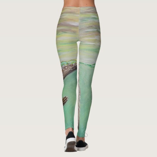 Otter Painting van de afspeelrivier Leggings (Achterkant)