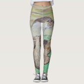 Otter Painting van de afspeelrivier Leggings (Voorkant)