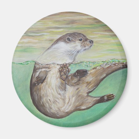 Otter Painting van de afspeelrivier Magneet (Voorkant)