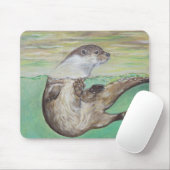 Otter Painting van de afspeelrivier Muismat (Met muis)