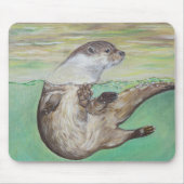 Otter Painting van de afspeelrivier Muismat (Voorkant)