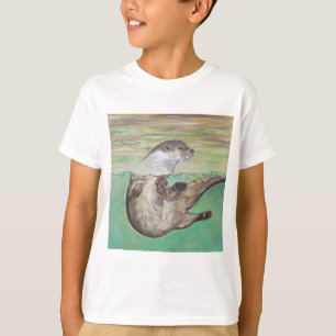 Otter Painting van de afspeelrivier T-shirt