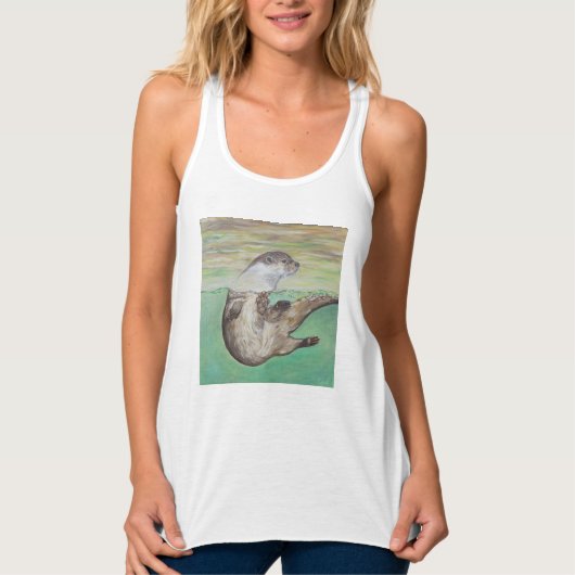 Otter Painting van de afspeelrivier Tanktop (Voorkant)