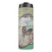 Otter Painting van de afspeelrivier Thermosbeker (Voorkant)