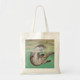 Otter Painting van de afspeelrivier Tote Bag