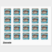 Otter Painting Vierkante Sticker (Vel)