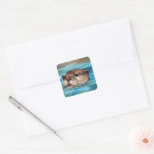 Otter Painting Vierkante Sticker (Envelop)