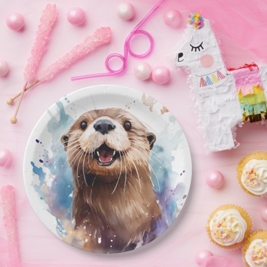 otter papieren bordje (Feest)