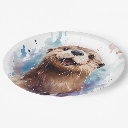 otter papieren bordje (Gekanteld)