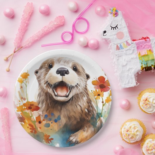 otter papieren bordje (Feest)