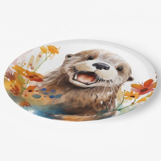 otter papieren bordje (Gekanteld)