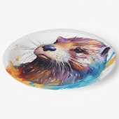 otter papieren bordje (Gekanteld)