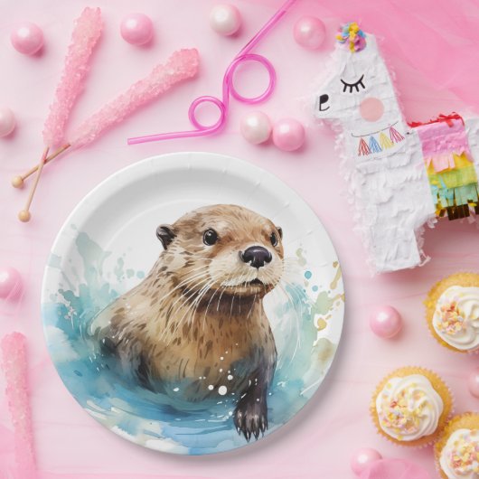 otter papieren bordje (Feest)