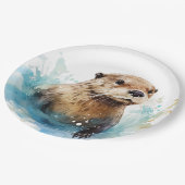 otter papieren bordje (Gekanteld)