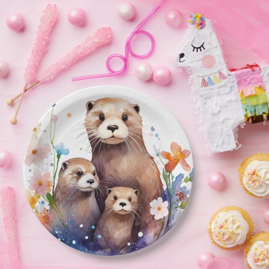 otter papieren bordje (Feest)