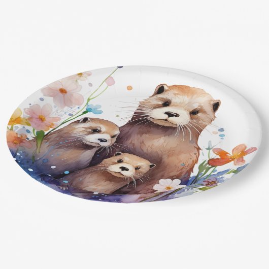 otter papieren bordje (Gekanteld)