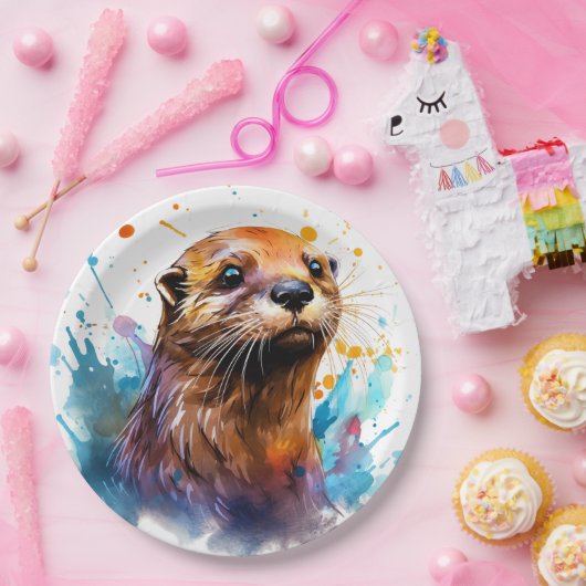 otter papieren bordje (Feest)