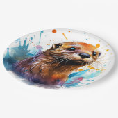 otter papieren bordje (Gekanteld)