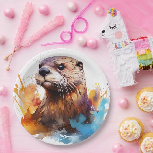 otter papieren bordje (Feest)