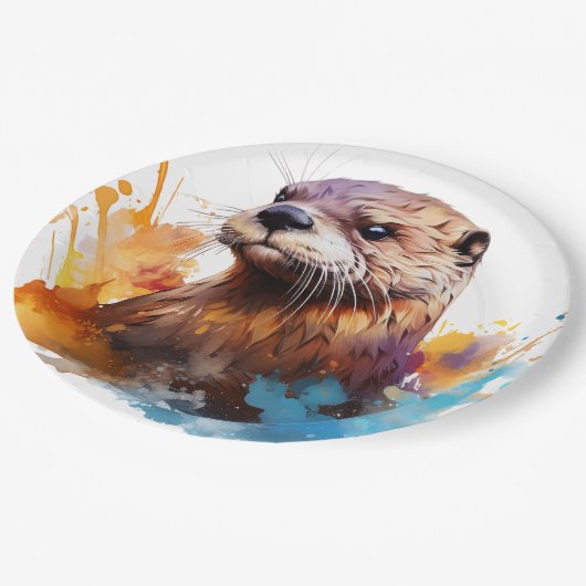 otter papieren bordje (Gekanteld)