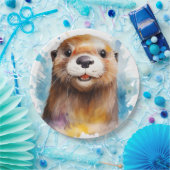 otter papieren bordje (Feest)