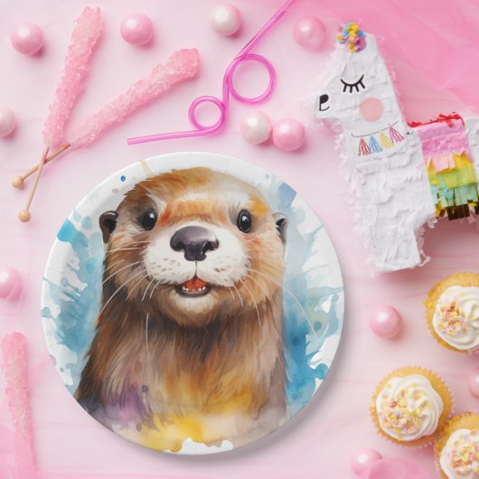 otter papieren bordje (Feest)