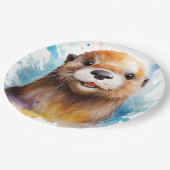 otter papieren bordje (Gekanteld)