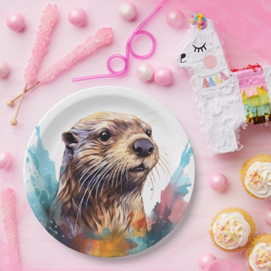 otter papieren bordje (Feest)