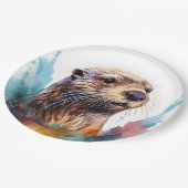 otter papieren bordje (Gekanteld)