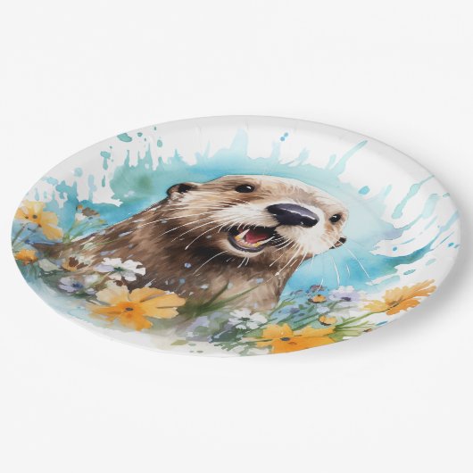 Otter Papieren Bordje (Gekanteld)