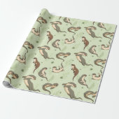 Otter Pattern Cadeaupapier (Uitgerold)