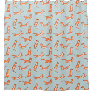 Otter Pattern Shower Curtain Douchegordijn