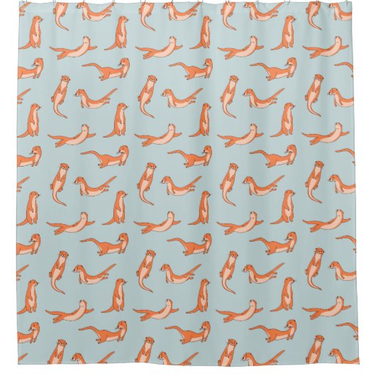 Otter Pattern Shower Curtain Douchegordijn (Voorkant)