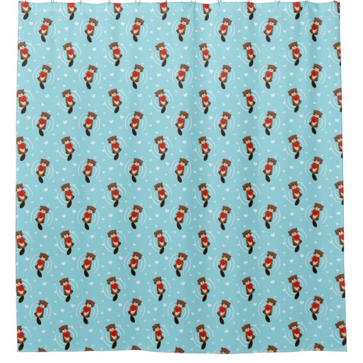 Otter Pattern Shower Curtain Douchegordijn (Voorkant)
