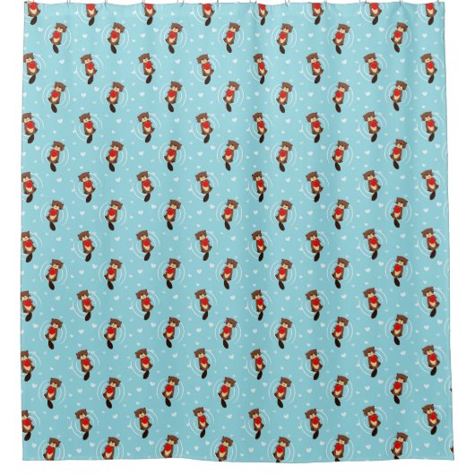 Otter Pattern Shower Curtain Douchegordijn (Voorkant)
