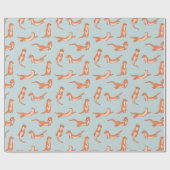 Otter Pattern Wrapping Paper Cadeaupapier (Vlak)