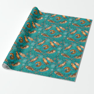 Otter Pattern Wrapping Paper Cadeaupapier