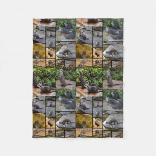 Otter Photo Collage Small Fleece Blanket Deken