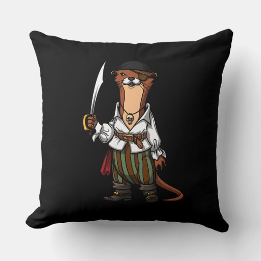 Otter Pirate Animal Sailor Kapitein Animal Kussen (Voorkant)