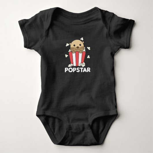 Otter Popcorn Pop Star Poppin Funny Romper (Voorkant)