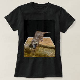 Otter Popout Art, Dames Black T-shirt