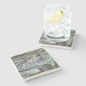 "Otter Poppen!" stenen bierviltje Onderzetter (Zijkant)