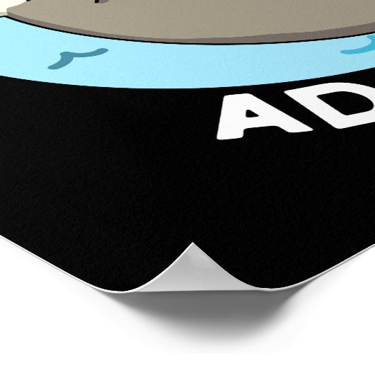 Otter Pun Dark BG - Schattige grappige drijvende k Poster (Hoek)