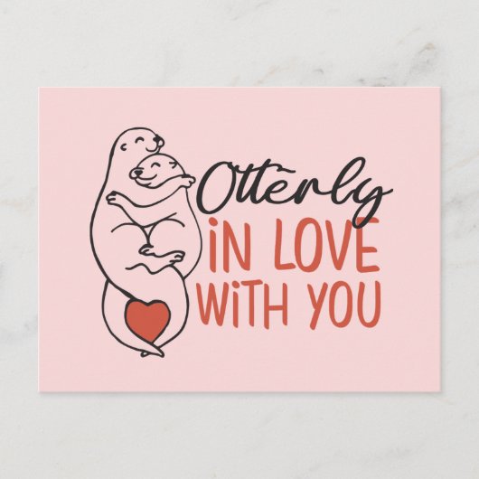 Otter Pun Funny Valentijnsdag Briefkaart (Voorkant)
